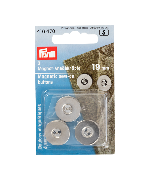 Cierre imán coser Prym 19 mm, blíster 3 u