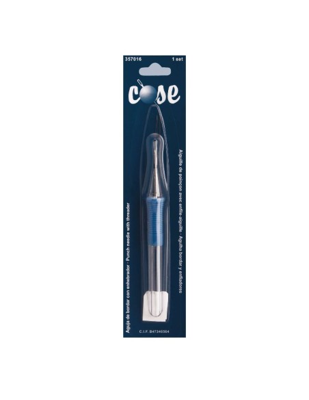 Aguja bordar con enhebrador 357016, blíster