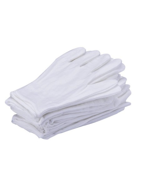 Guante algodón blanco, 12 pares