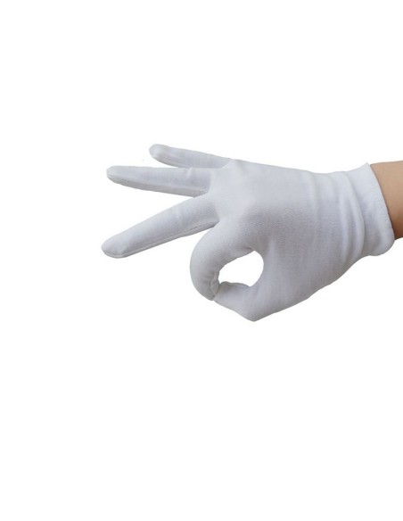 Guante algodón blanco, 12 pares