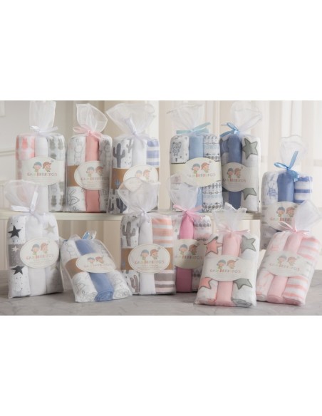 Juego gasas estampadas 9274 Gamberritos, 3 und.