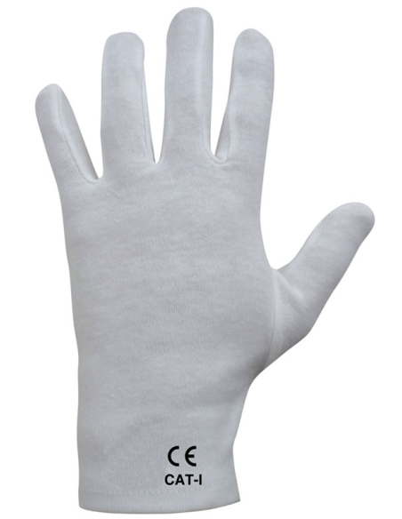 Guante algodón blanco, 12 pares