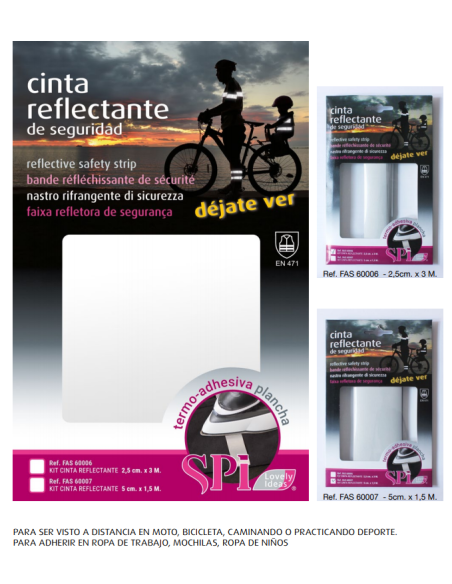 Cinta reflectante gris, blíster