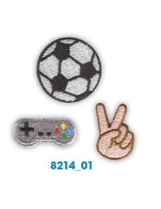 Set mini parches bordados 8214, 5 sets de 3 parches