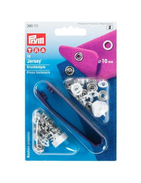 Broche jersey arandela Prym 10 mm, blíster