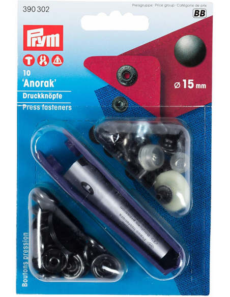 Broche anorak Prym pavonado 15 mm 390302, blíster