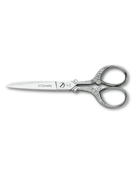 Tijera costura cuerno abundancia 6" 3 Claveles