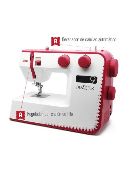 Máquina coser doméstica Alfa zig-zag Practik 9
