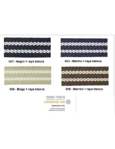 Cinta espiga rígida rayas algodón MC2097 30 mm, 15 m