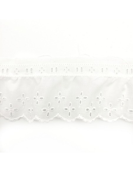 Tira bordada fruncida 28023 (6 cm), metro