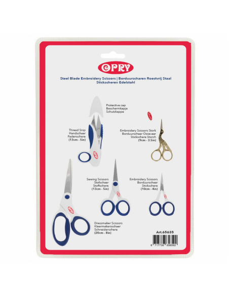 Tijera acero inox. set de 5 Opry 65635