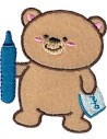 Aplicación bordada oso 8230-58, blíster de 5 ud.