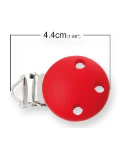 Pinza chupetero botón madera, 5 u 2