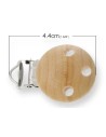 Pinza chupetero botón madera, 5 u