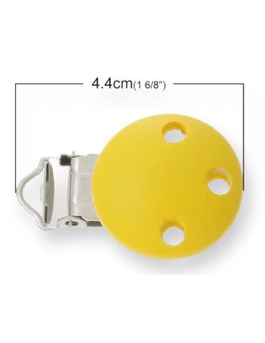 Pinza chupetero botón madera, 5 u
