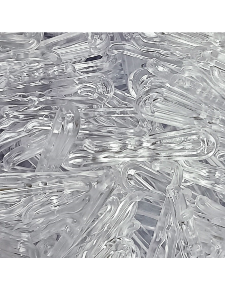 Pinzas plástico camisa transparente 40 mm, 100 u