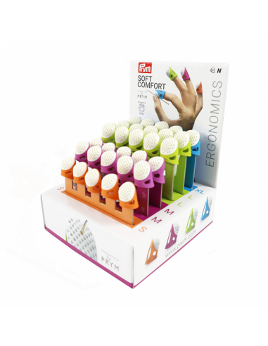 Dedal Prym ergonómico colores 651751, expositor 30 dedales