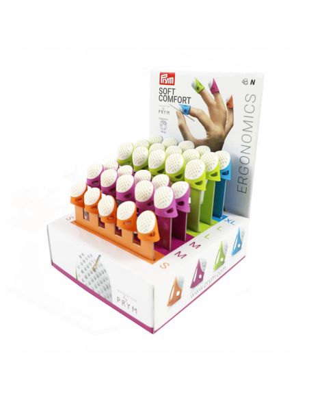Dedal Prym ergonómico colores 651751, expositor 30 dedales