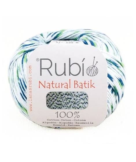 Lana Rubí VHA05 Natural Batik, ovillo de 50 gr(100% algodón)