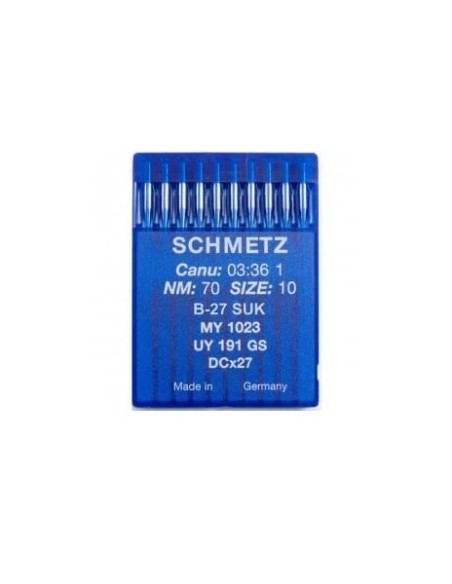 Aguja industrial Schmetz overlock B27 suk, 10 agujas