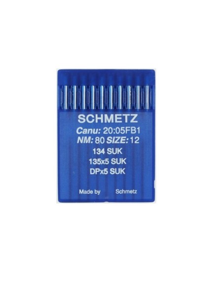 Aguja industrial Schmetz maq.plana T.R. 134 SUK, 10 agujas