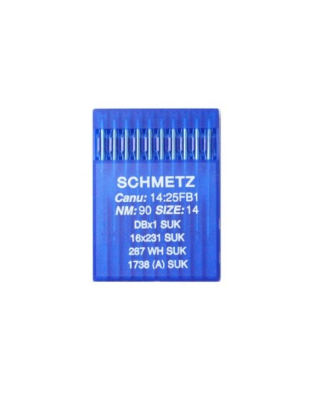 Aguja industrial Schmetz maq.plana T.R. 287 WH SUK, 10 agujas