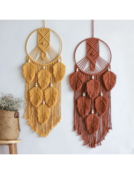 Aros atrapa sueños acero macramé Opry, 3 und.