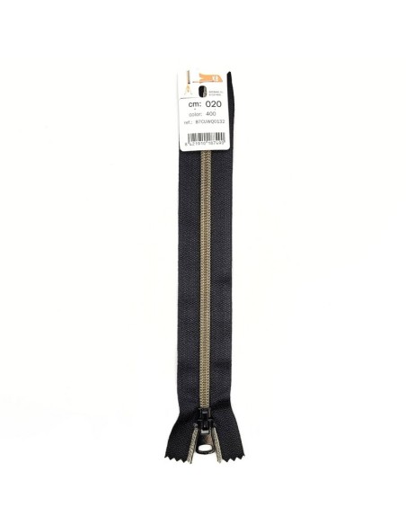 Cremallera cerrada nylon malla 5 mm efecto metal oro viejo B7CUWQ0132