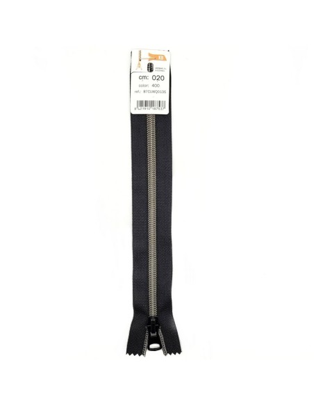 Cremallera cerrada nylon malla 5 mm efecto metal plata vieja B7CUWQ0135