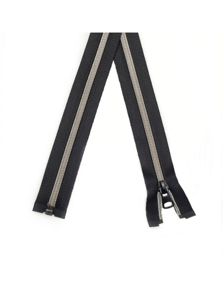 Cremallera separador nylon malla 5 mm efecto metal plata vieja