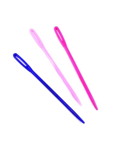 Aguja lana plástico colores, 50 u