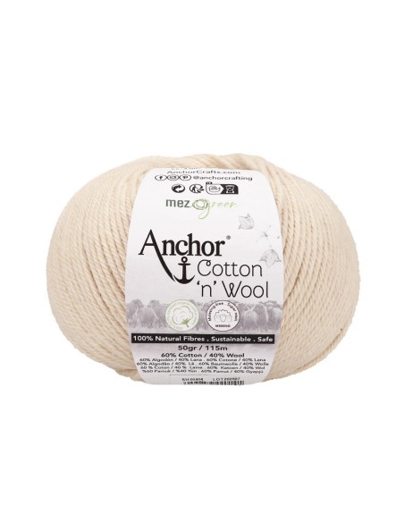 Hilo Anchor Cotton 'n' Wool 4670004, ovillo 50 gr.