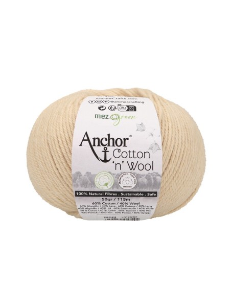 Hilo Anchor Cotton 'n' Wool 4670004, ovillo 50 gr.