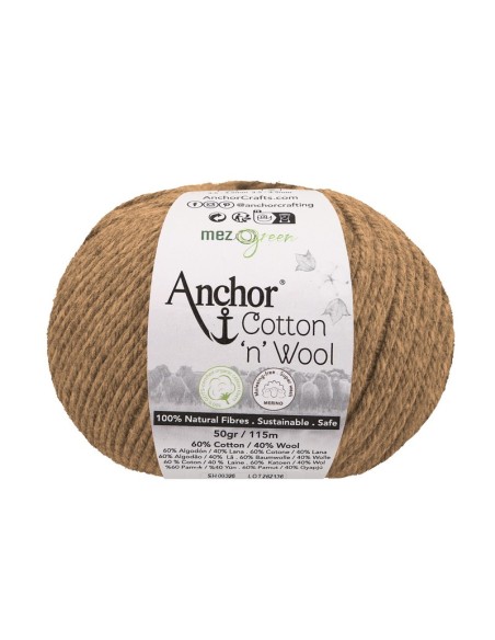 Hilo Anchor Cotton 'n' Wool 4670004, ovillo 50 gr.