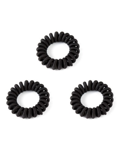 Goma pelo cable de teléfono de tela negros Inca 30081, pack 3 unidades