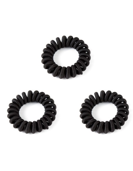 Goma pelo cable de teléfono de tela negros Inca 30081, pack 3 unidades