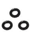 Goma pelo cable de teléfono de tela negros Inca 30081, pack 3 unidades