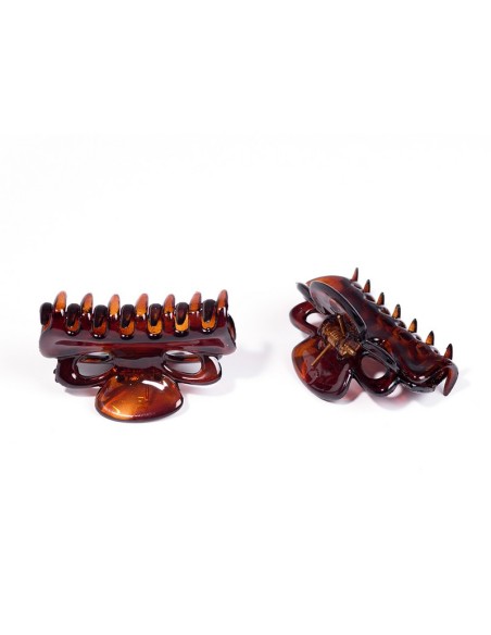 Pinza pelo peq. marrón concha francesa 4 cm Inca 80023, pack 2 unidades