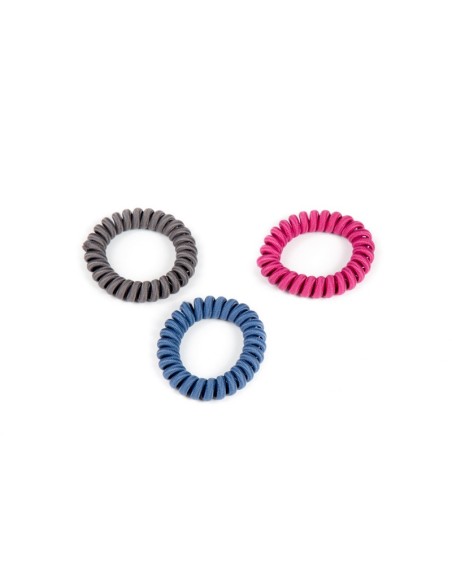 Goma pelo cable de teléfono de tela colores Inca 30080, pack 3 unidades