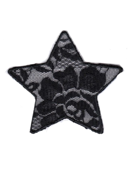 Aplicación 9526-B estrella negra (7,80 x 7,50 cm), 4 u