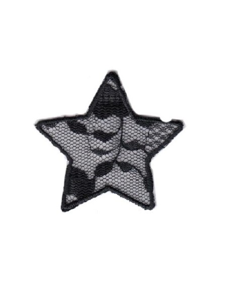 Aplicación 9525-B estrella negra (5,00 x 5,30 cm), 4 u