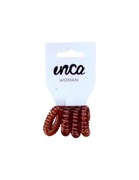 Goma pelo cable de teléfono marrón Inca 11040, pack 4 gomas
