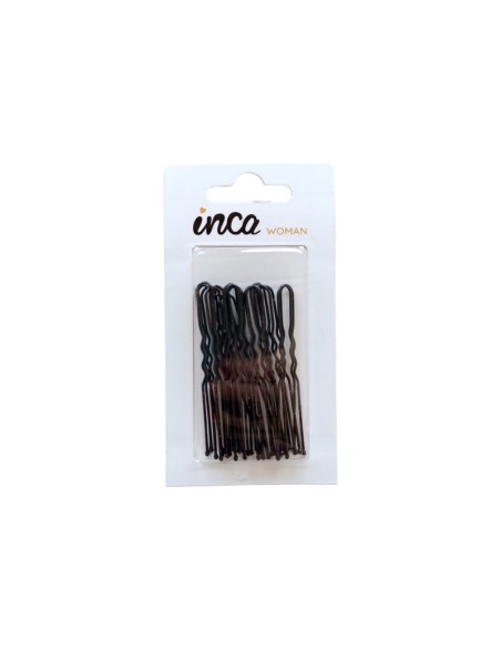 Horquilla invisible negra 6 cm Inca 11044, pack 20 unidades