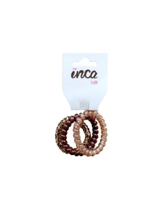 Goma pelo cable de teléfono marrón 4,7 cm Inca 30051, pack 3 unidades