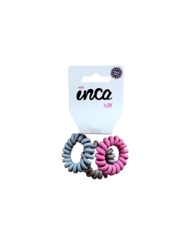 Goma pelo cable de teléfono de tela colores Inca 30080, pack 3 unidades