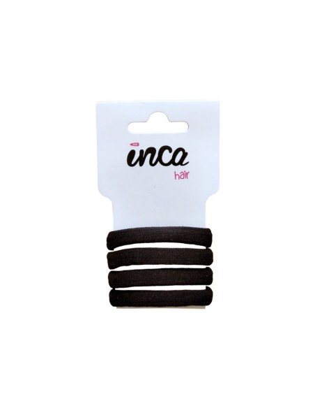 Goma pelo negra 6 cm Inca 50521, pack 4 unidades