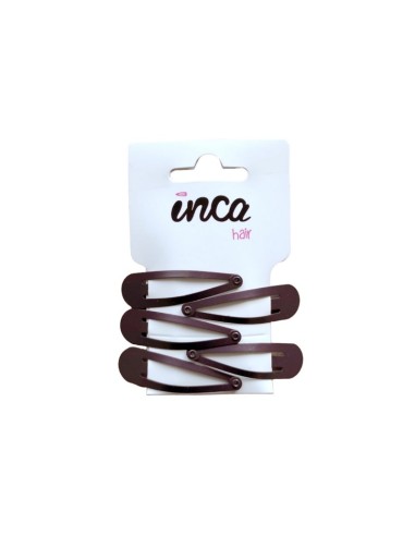 Pinza pelo marrón chocolate 5 cm Inca 50617, pack 5 unidades