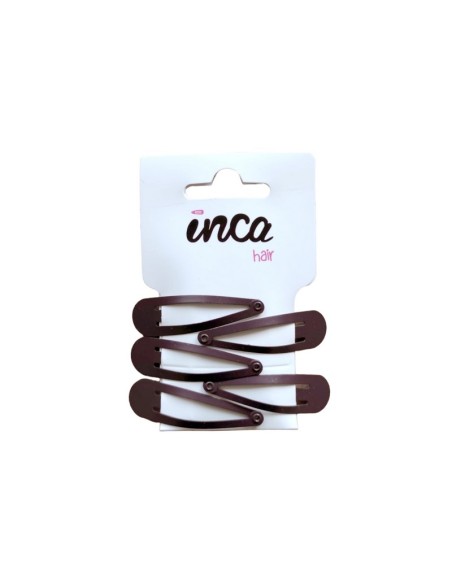 Pinza pelo marrón chocolate 5 cm Inca 50617, pack 5 unidades
