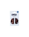 Pinza pelo peq. marrón concha francesa 4 cm Inca 80023, pack 2 unidades