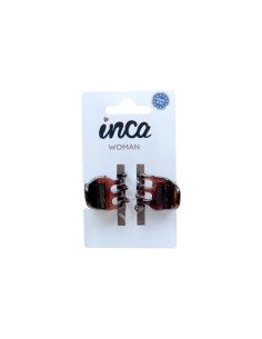 Pinza pelo peq. marrón de concha francesa Inca 80045, pack 2 unidades